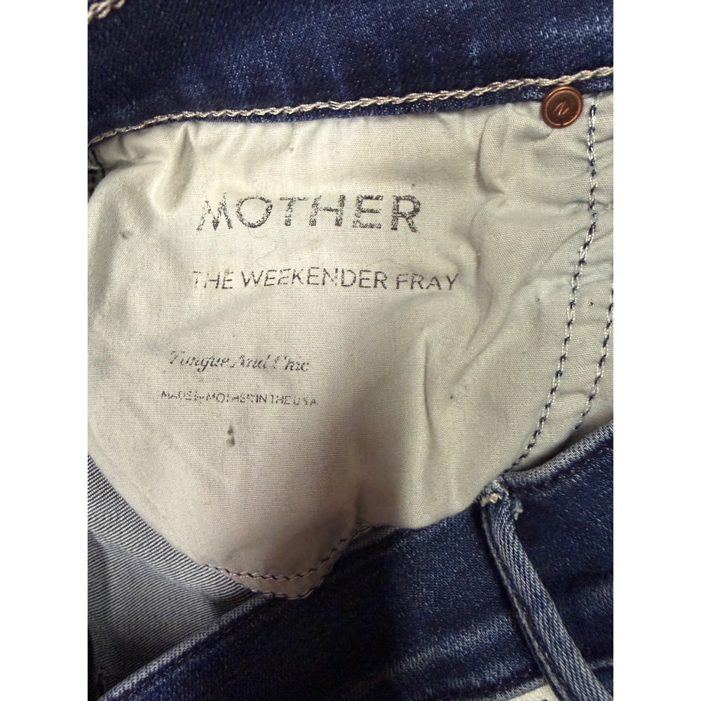 Mother The Weekender Fray Mid Rise Flare Jeans Tongue and Chic Denim Size 28 - Picture 4 of 10